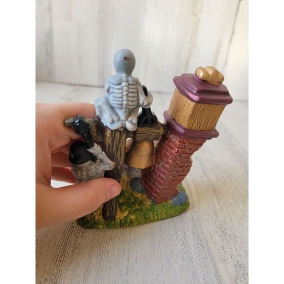 Ceramic skeleton bell tower Halloween home decor figure - Picture 4 of 5